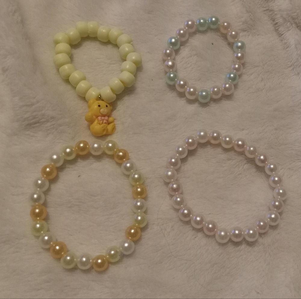 Kids Pearl Bead Bracelet Set